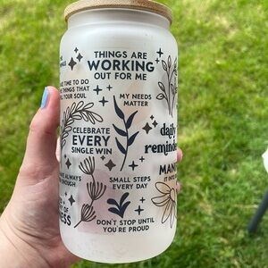 Planty Affirmations Glass Tumbler
